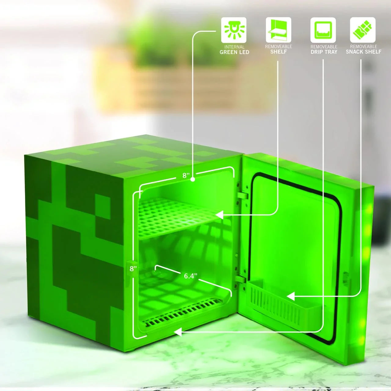 Mini refrigerador de Minecraft Creeper verde