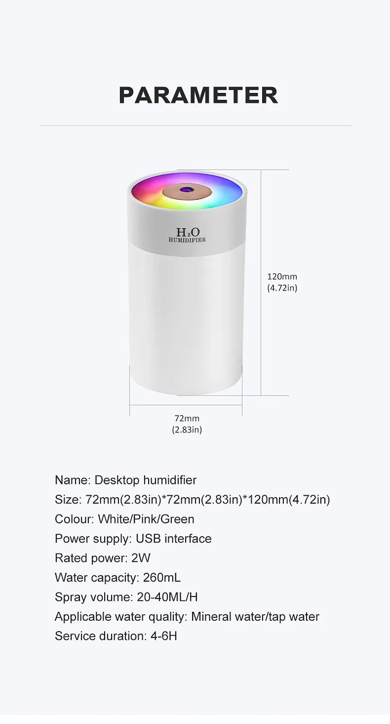 Portable Small Cool Mist Humidifiers 200ML